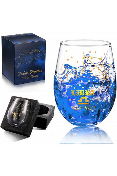Nuenen Pahar de vin cu inscripția Balanță Nuenen, sticlă, transparent/auriu, 12 x 7,3 cm