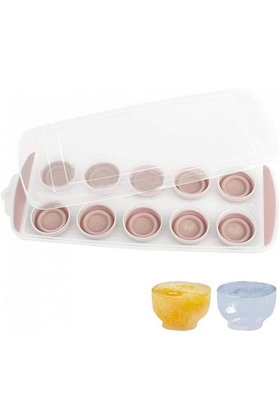 Taozoey ice cube tray with lid, plastic, pink, 30 x 12.5 x 2 cm