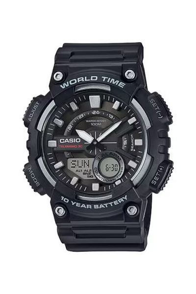 Casio ساعة كاسيو للرجال، تناظرية ورقمية، بمينا أسود - AEQ-110W-1A