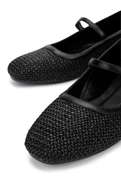 Tamer Tanca Kadın Hakiki Deri Siyah Babet Ayakkabı