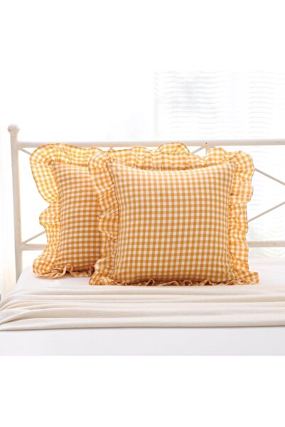 minoshes غطاء وسادة بوهيمي منقوش من الكتان المزخرف قطعة واحدة