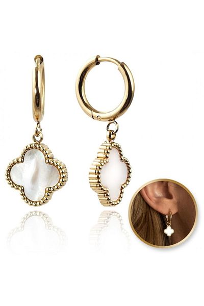 ECARLA Stainless steel earrings, 14K gold plated, with stud, Ecarla, KST3390