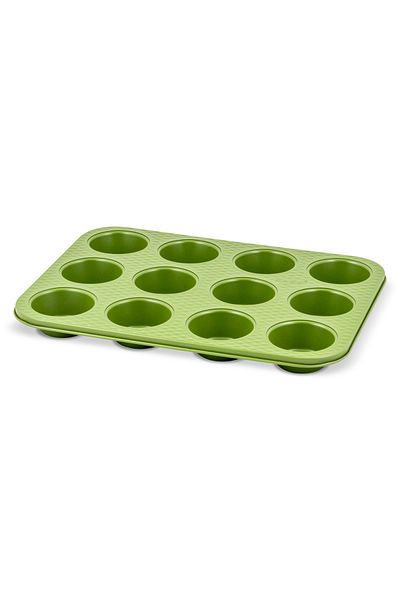 Zass Tavă de copt pentru 12 brioșe ZASS Gourmet, ZG-BW 01, 35x26.5x3cm, culoare verde
