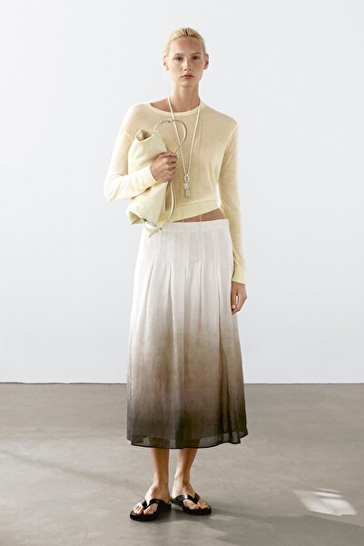 Massimo Dutti Gradient print midi skirt