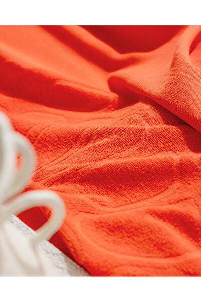 Madame Coco Hicampe 100% Cotton Beach Towel - Orange - 70X150 cm