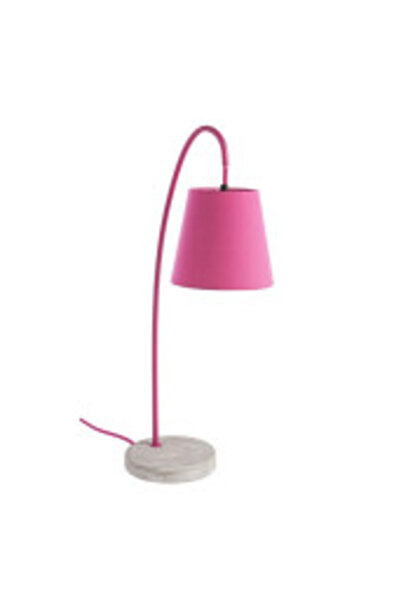 Bizzotto Metal Lamp with Pink Textile Lampshade Parabola 30x15x54 cm