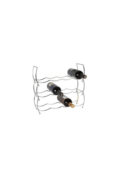 Excellent Houseware Suport de vin Jarow pentru 12 sticle, oțel cromat, 42x14x42 cm