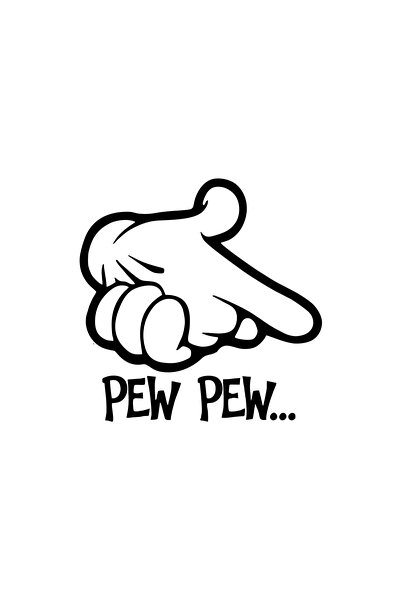 Reysa Tasarım Pew Pew Car Sticker 17X17 cm Black