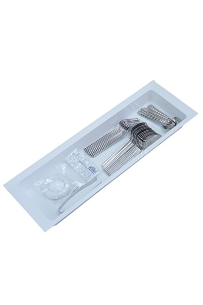 Adilon درج مطبخ أبيض مقصورة واحدة - 16 سم × 48 سم، حامل ملعقة