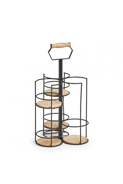 zeller sada na servírovanie nápojov, držiak na fľaše, kov a drevo