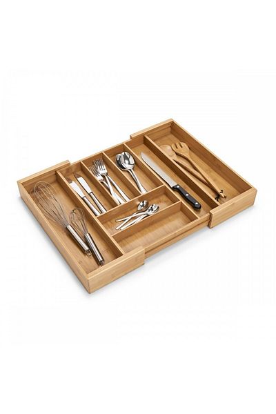 zeller Θήκη για μαχαιροπίρουνα Maxi Size, μπαμπού, 35-58 x 43 x 6,5 cm