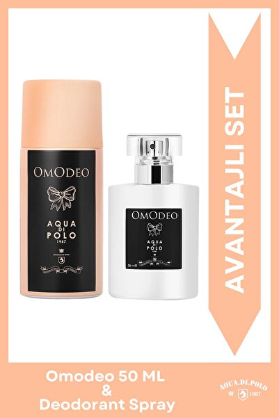 Aqua Di Polo 1987 Omodeo EDP Kadın Parfüm 50ml ve Deodorant 150ml Seti | Çiçeksi | Su Yasemini, Vanilya, Amber, Sandal