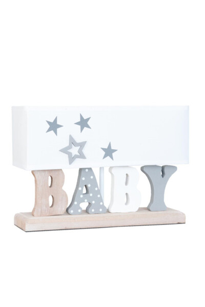 Clayre & Eef Decorative lamp wood textile Baby 35x12x24 cm E27