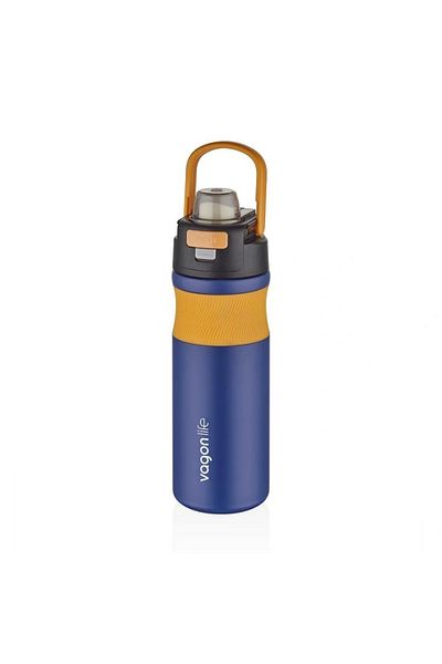 Vagonlife Vagonli̇fe Locked Stainless Steel Use Bottle With/Without Pipe 033 580ml Navy Blue