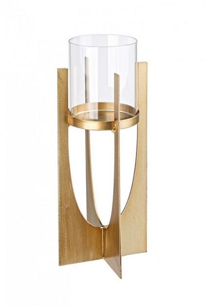 Bizzotto Sfesnic metal sticla auriu Ø8 cm x 30h