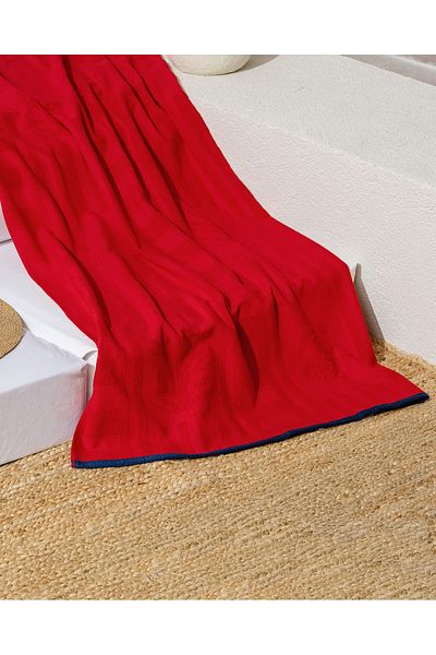 Madame Coco Tortuet 100% Cotton Beach Towel - Red - 70X150 cm