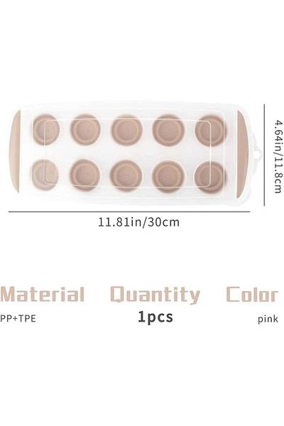 Taozoey ice cube tray with lid, plastic, pink, 30 x 12.5 x 2 cm