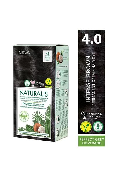 Neva Naturalis Permanent Hair Color – Vegan, Ammonia-Free, Long-Lasting, 100% Gray Coverage, Organic
