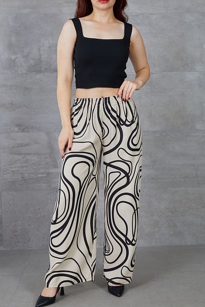 DPARİS Patterned Wide Leg Trousers