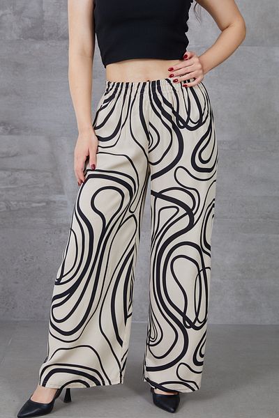 DPARİS Patterned Wide Leg Trousers
