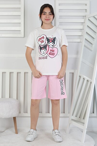 ZUZUNGA Love Is Girl's Top Single Jersey Bottom 2 Thread Shorts Set