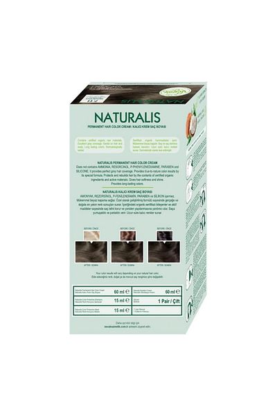 Neva Naturalis Permanent Hair Color – Vegan, Ammonia-Free, Long-Lasting, 100% Gray Coverage, Organic