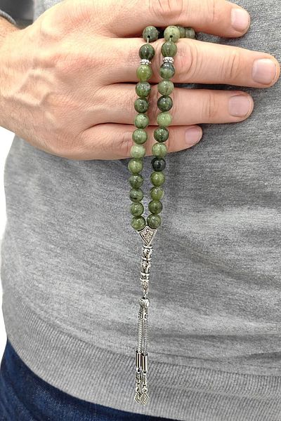 Chavin 8 mm Zebercet Stone Natural Stone Rosary Ey14