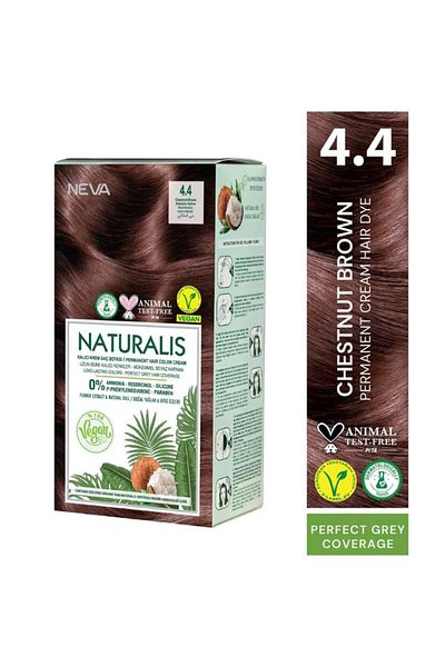 Neva Naturalis Permanent Hair Color – Vegan, Ammonia-Free, Long-Lasting, 100% Gray Coverage, Organic