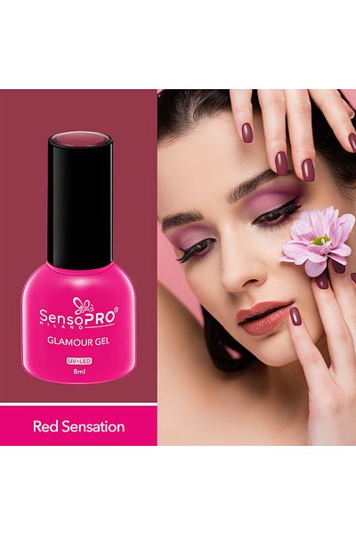 SensoPRO Milano Oja semipermanentă Glamour Gel 8ml, Red Sensation #08