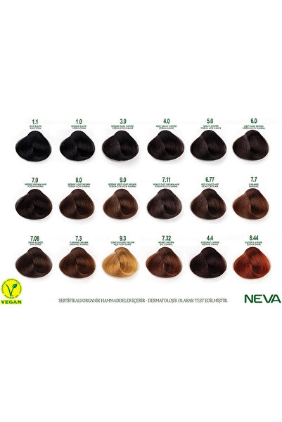 Neva Naturalis Permanent Hair Color – Vegan, Ammonia-Free, Long-Lasting, 100% Gray Coverage, Organic