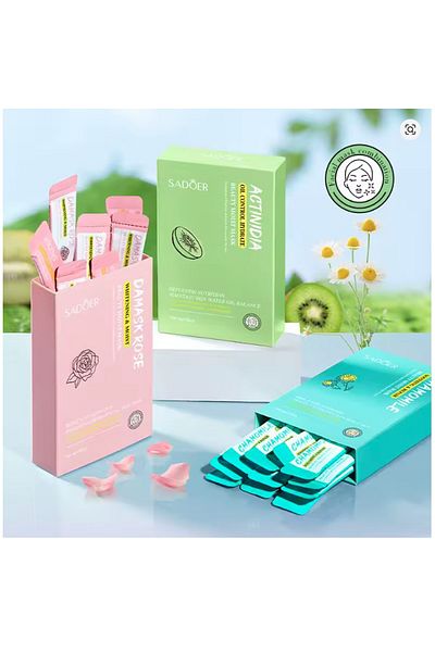 SADOER Korean Actinidia Facial Gel Mask, Moisturizing 6g x 10pcs