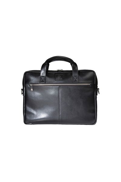 Exacompta Exactive Exacompta 14" leather laptop briefcase 17437E, black