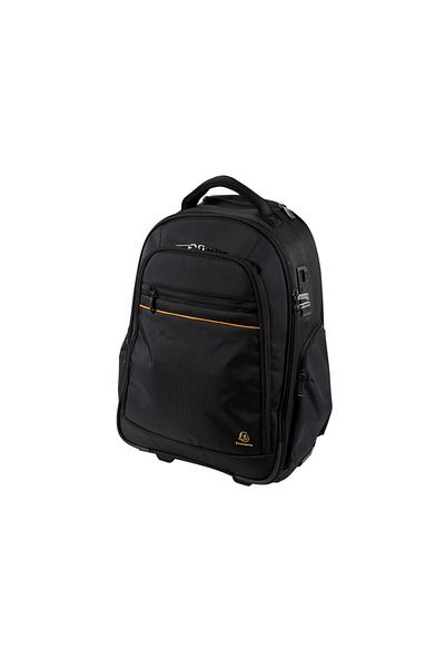 Exacompta 15.6" Exactive Exabusiness Laptop Backpack With Wheels And Telescopic Handle 18634e, Black