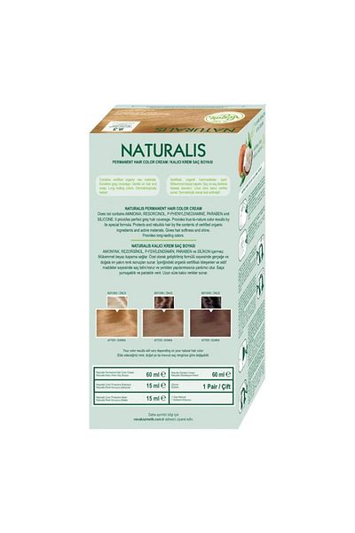Neva Naturalis Permanent Hair Color – Vegan, Ammonia-Free, Long-Lasting, 100% Gray Coverage, Organic
