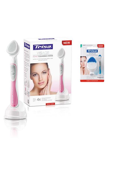 Trisa Pachet de curățare facială profundă Sonic Visage 678333+667129 Roz + Albastru