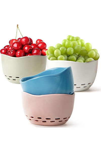 Fng8 Set of 4 Fng8 fruit bowls, ceramic, multicolor, 7.5 x 8 x 12 cm