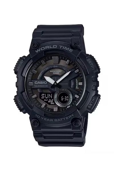 Casio CASIO Men's Analog-Digital Black Dial Watch - AEQ-110W-1B