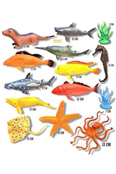 İPEK PLANET 14 Parça Deniz Okyanus Hayvanları Seti 2009C