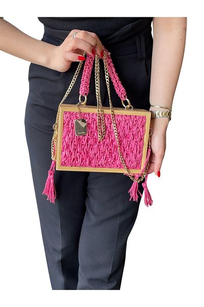 MyladyAccessoriess Geantă Byyeşo cu design detaliat din împletitură de paie