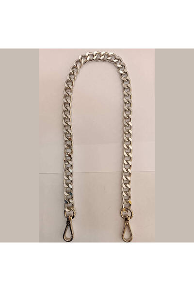 AĞIRSOY Nikel Kaplama Zincir Çanta Sapı 60 Cm Ucunda Kancası Montajlı
