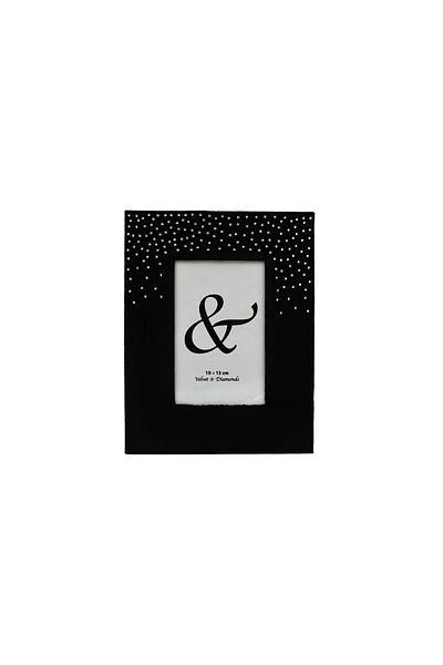 Gift Design Elegant Photo Frame 18x23 cm – Velvet, Black with Crystals