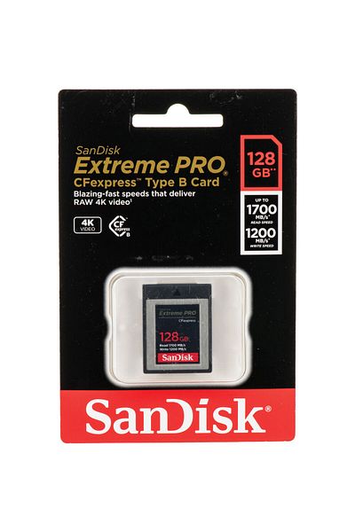 SanDisk بطاقة ذاكرة Extreme Pro Cfexpress بسعة 128 جيجابايت بسرعة 1700 ميجابايت/ثانية من النوع B