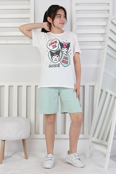 ZUZUNGA Love Is Girl's Top Single Jersey Bottom 2 Thread Shorts Set