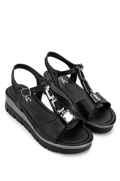 Tamer Tanca Women's Vegan Black Heeled Sandals
