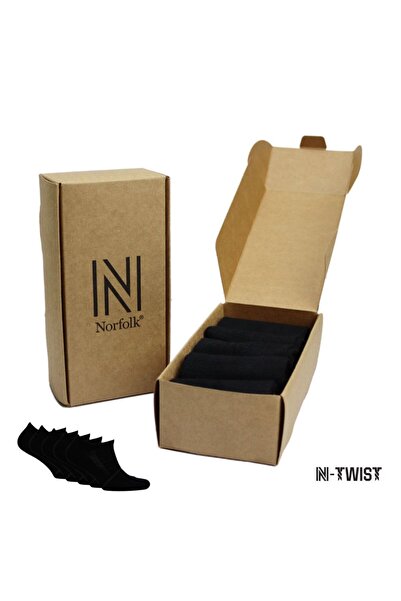 NORFOLK Fresh N-Twist Premium μπαμπού και βαμβακερές καθημερινές αθλητικές κάλτσες μαύρες 5 ζευγάρια - Kraft Box