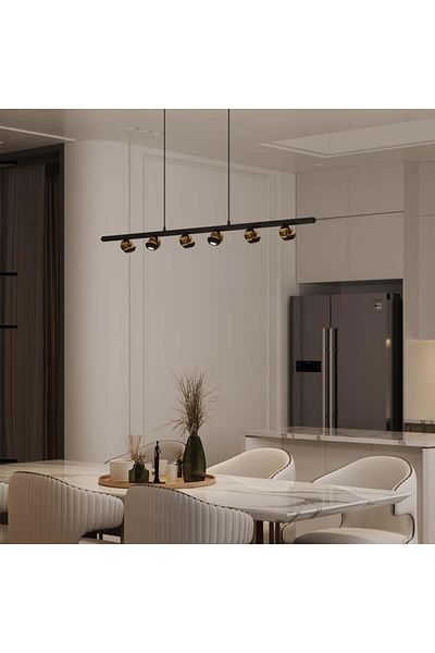 Ucandle Modern longitudinal lighting with 6 moving LED lenses