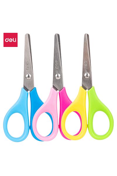 Deli Deli ED60100 School Scissors, 115mm, Assorted Colours – For School & Kids’ Crafts