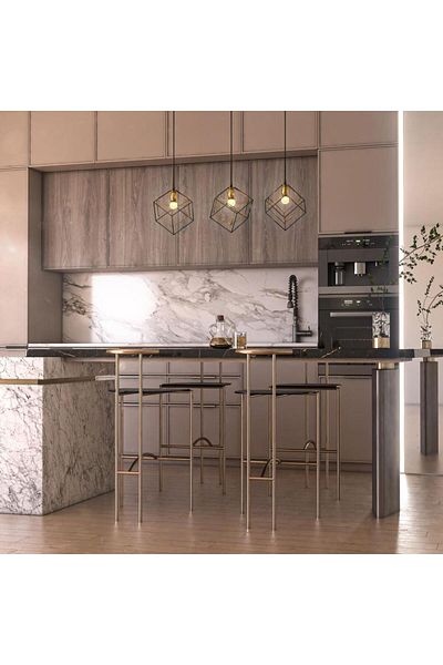 Ucandle Gold and black single cylindrical pendant light