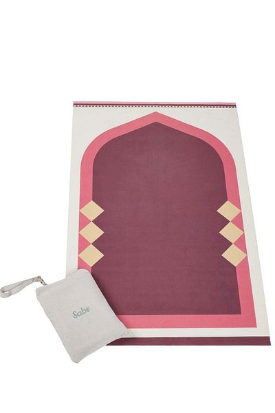 Sabr 'Lahore' Compact Prayer Mat (burgundy)