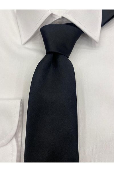 Cacharel Woven Fabric Patterned Black Tie